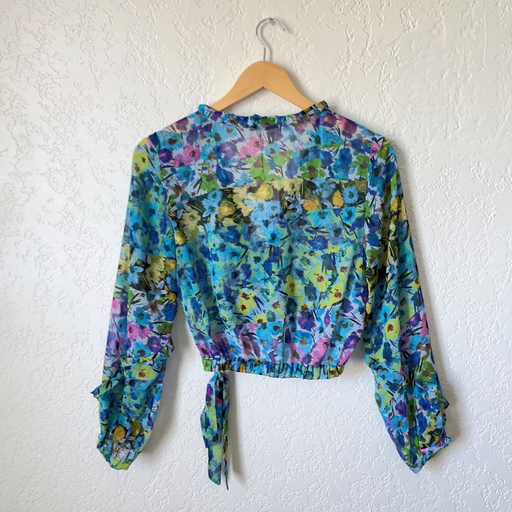 Zara Ruffled Print Blouse - Picture 2 of 3